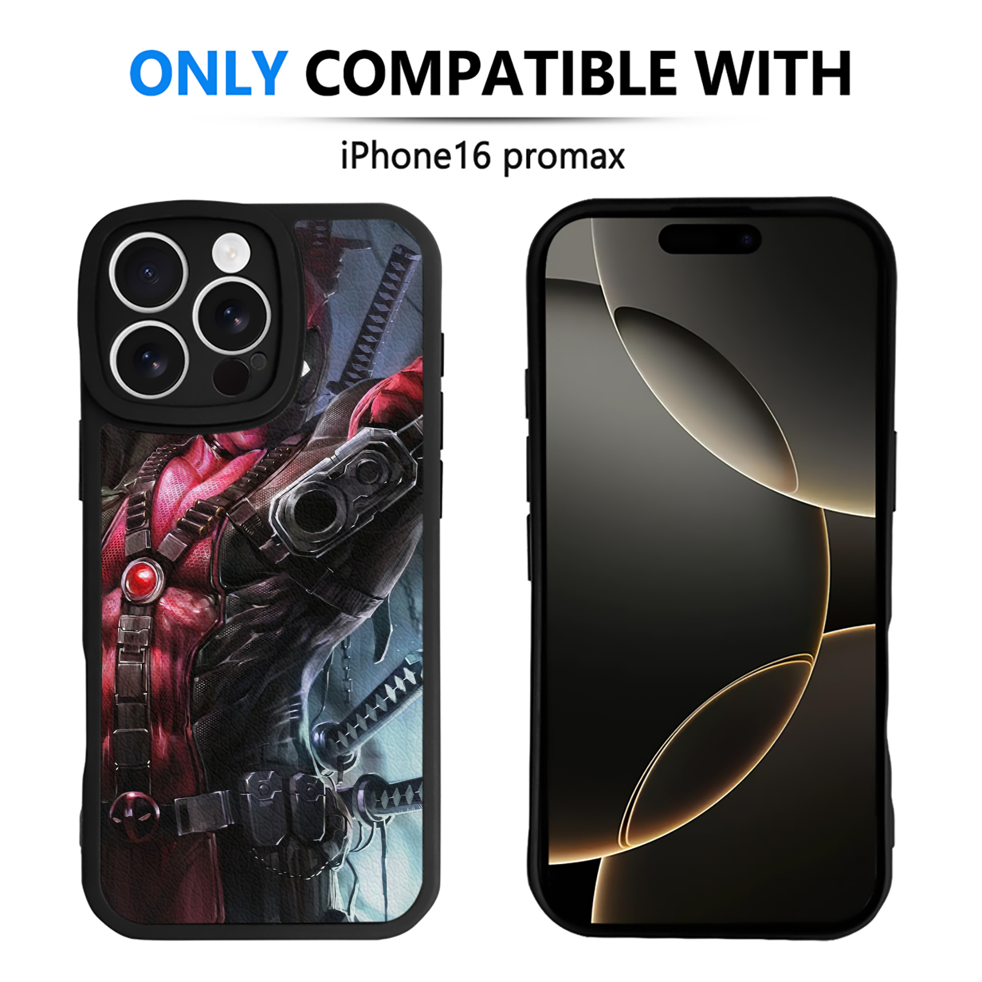 （画像用） Deadpool デッドプール 【iPhone 16シリーズ対応】シリコンスマホケース（レザー調） 材質：シリコン